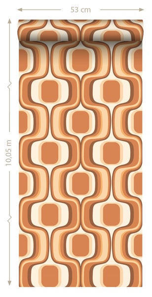 ESTAhome Tapete Retro-Ornamente Terrakotta - 50 x 900 cm - 131585