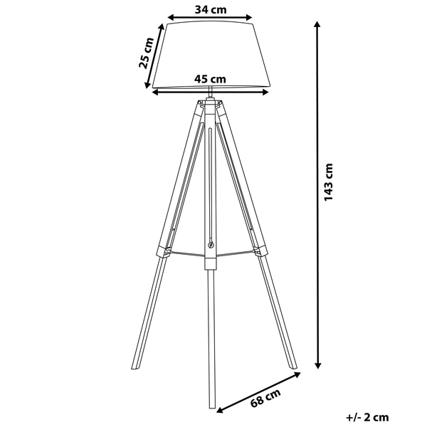Stehlampe MADEIRA Kiefernholz Schwarz