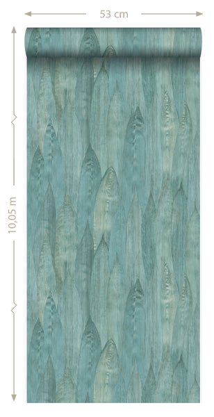 Origin Wallcoverings Tapete Blätter Lagunengrün - 53 cm x 10.05 m - 347369