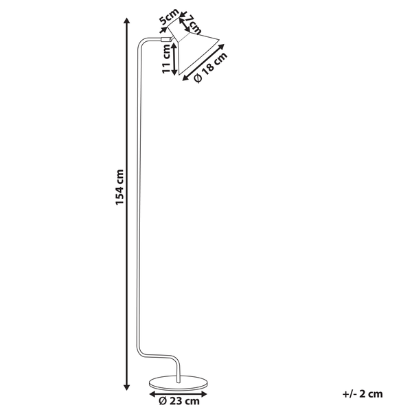 Stehlampe RIMAVA verstellbar Metall Schwarz