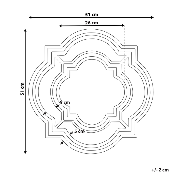 Wandspiegel COBETA 51 cm 51 cm Schwarz