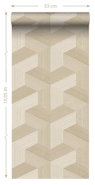 Origin Wallcoverings Tapete 3D-Muster Beige - 53 cm x 10.05 m - 347949