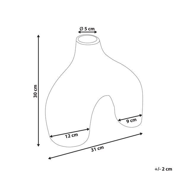 Blumenvase LAMIA Keramik 30 cm Schwarz
