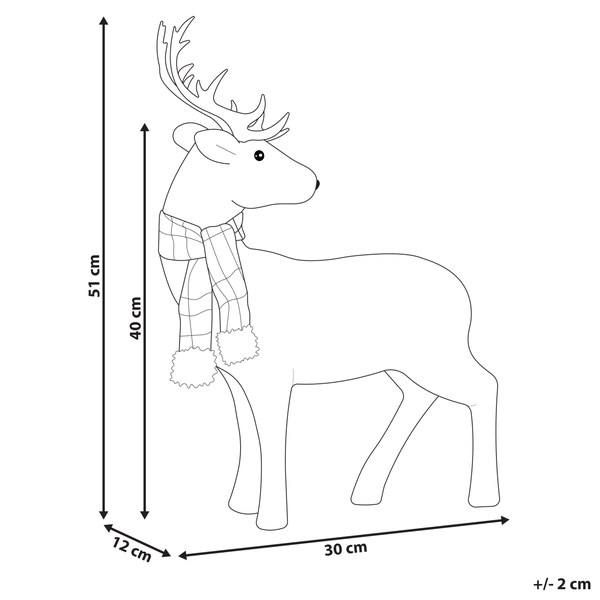 Dekofigur MUSTOLA Rentier 51 cm Weiß