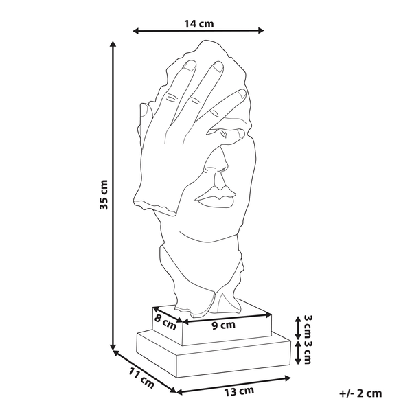 Dekofigur Frau Gesicht mit Hand, Maße
