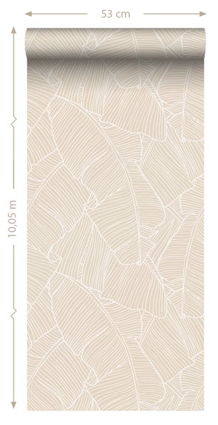 ESTAhome Tapete Blätter Beige - 53 cm x 10.05 m - 130931
