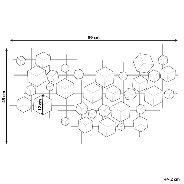 Dekorative Wandskulptur mit geometrischen Würfelmotiven