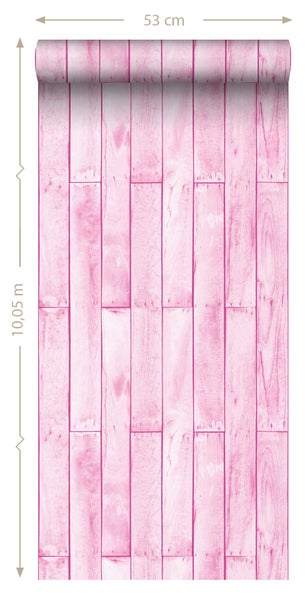 Sanders und Sanders Tapete Holzoptik Hellrosa - 53 cm x 10.05 m - 935243