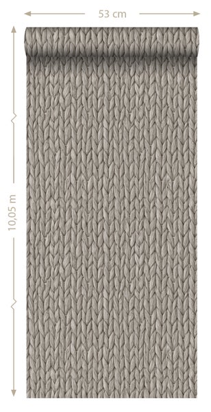 ESTAhome Tapete Schilfmuster Warmgrau - 53 cm x 10.05 m - 148701