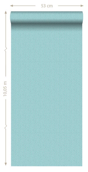 ESTAhome Tapete Stickmuster Türkis - 53 cm x 10.05 m - 138131