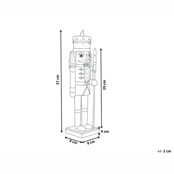 Zeichnung eines Nussknackers mit Maßangaben