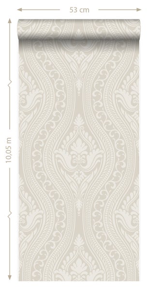 Origin Wallcoverings Tapete Ornamente Silber - 53 cm x 10.05 m - 346628