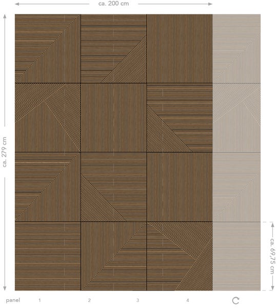 Origin Wallcoverings Fototapete 3D Holzoptik Braun - 200 x 279 cm - 357315