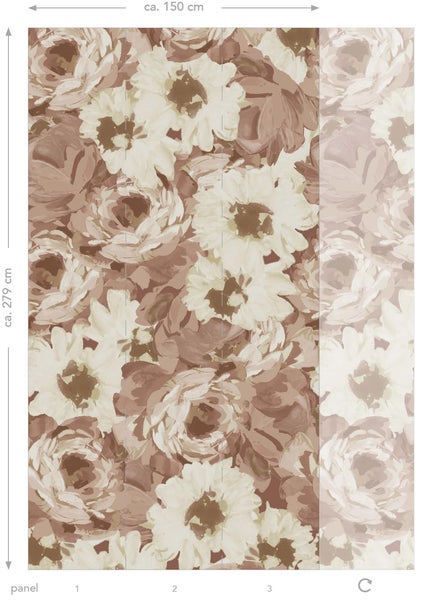 ESTAhome Fototapete Blumenmuster Altrosa - 150 x 279 cm - 159209