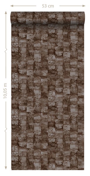 Origin Wallcoverings Tapete mit feiner Struktur Dunkelbraun - 53 cm x 10.05 m - 347359