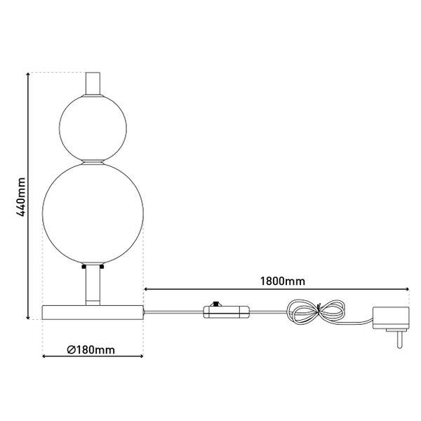 LED Tischleuchte NOVA chrom aus Metall und Rauchglas, mit integrierter LED, 44 cm hoch