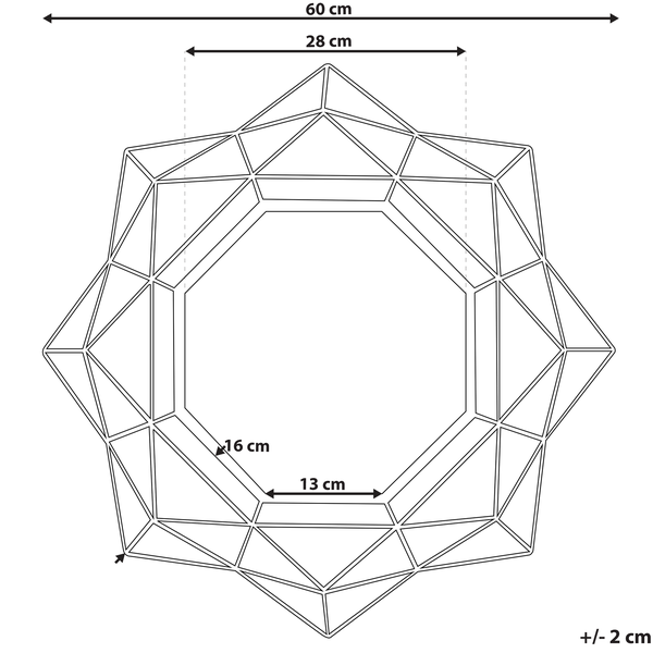 Dekorativer Spiegel mit geometrischem Metallrahmen
