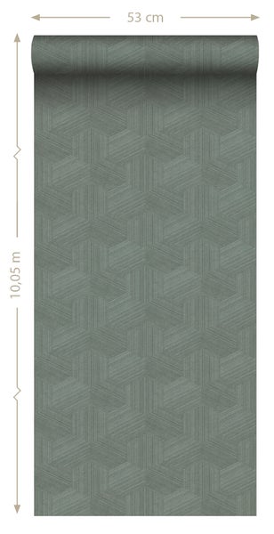 Origin Wallcoverings Tapete 3D-Muster Graugrün - 50 x 900 cm - 347996