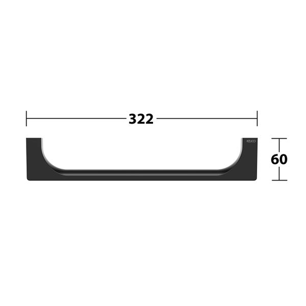 KEUCO Edition 11 Black Selection Haltegriff, 32 cm, belastbar bis 115 kg, schwarz-matt