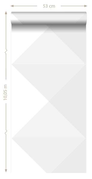 Origin Wallcoverings Tapete große Dreiecke Hellgrau - 53 cm x 10.05 m - 347496