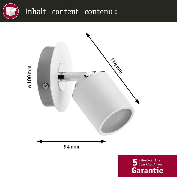 Abmessungen der Wandleuchte