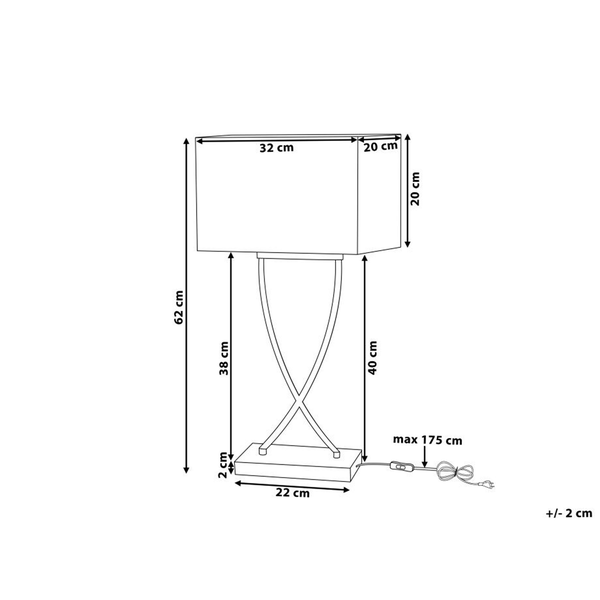 Maße der Tischleuchte