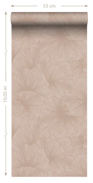 Origin Wallcoverings Tapete 3D Muster Blätter Altrosa - 53 cm x 10.05 m - 348009