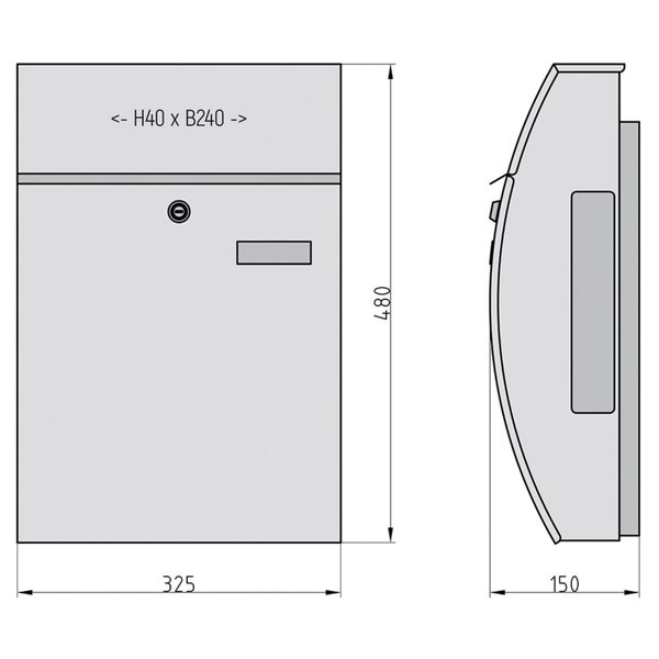BASI Edelstahl Briefkasten BK 100 Z1 mit integriertem Zeitungsfach und Namensschild inklusive Befestigungsmaterial und 2 Zylinderschlüsseln Einwurf DIN C4