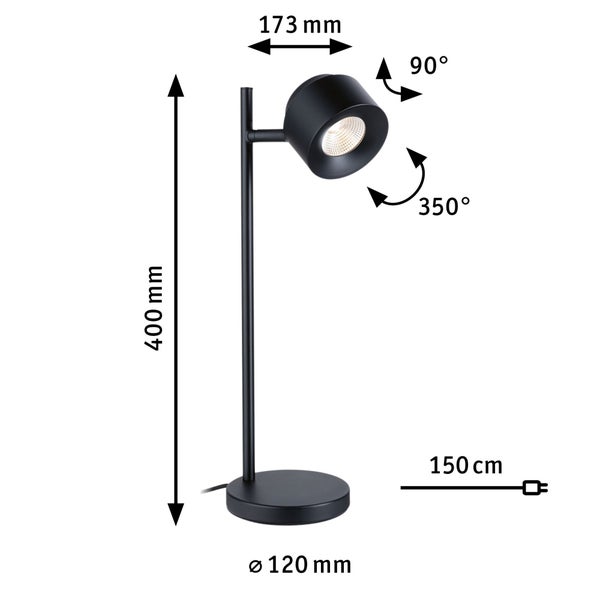 LED Tischleuchte Smart Home Zigbee 3.0 Puric Pane 2700K 400lm 4,5W Schwarz