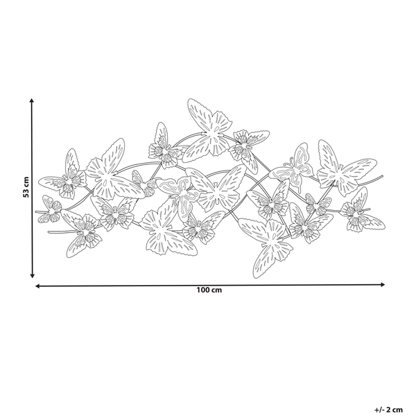 Schmetterlings-Wanddekoration, 100 x 53 cm