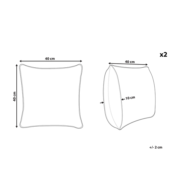 Gartenkissen 2er Set ASTAKOS Geometrisches Muster 40 x 40 cm Gelb