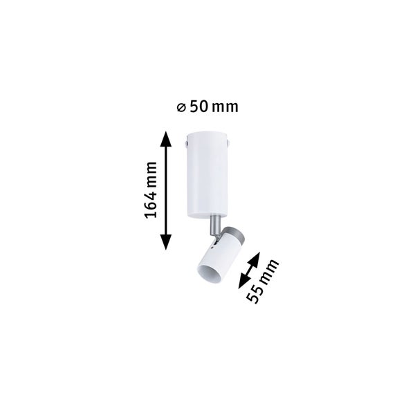Neordic Wand-/Deckenleuchte Runa GU10 230V max. 20W dimmbar Weiß, Grau