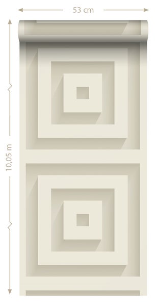 Origin Wallcoverings Tapete 3D-Quadrate Weiß - 50 x 900 cm - 347972
