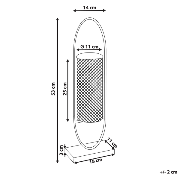 Maße der Tischleuchte
