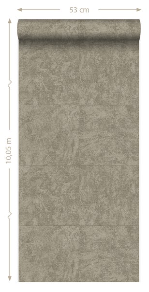 Origin Wallcoverings Tapete Stein-Optik Taupe - 53 cm x 10.05 m - 347410