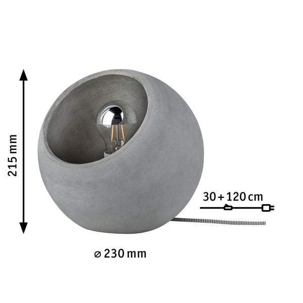 Neordic Tischleuchte Ingram E27 max. 20W Grau Beton
