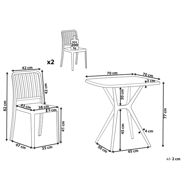 Bistro Set SERSALE Weiß