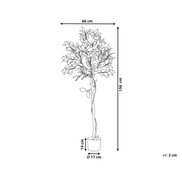 Kunstpflanze LEMON TREE 156 cm Grün