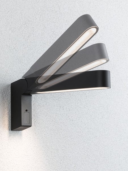 House LED Außenwandleuchte Ito Bewegungsmelder Vertikale Ausrichtung IP44 47x301mm 3000K 6W 450lm 230V 65° Anthrazit Metall, Kunststoff