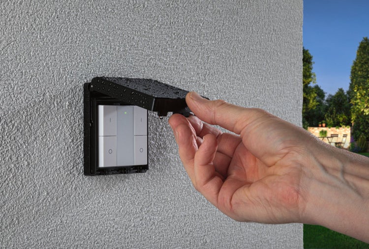 Wandschalter Smart Home Zigbee 3.0 On/Off/Dimm Outdoor Schwarz