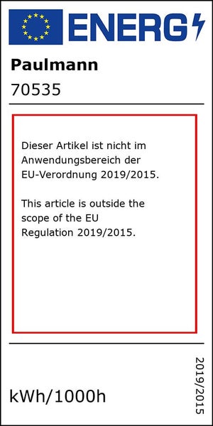 Paulmann Logo: Dieser Artikel fällt nicht unter die EU-Verordnung 2019/2015.