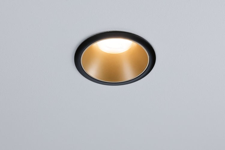 Einbauleuchte Cole IP23 rund 88mm GU10 max. 10W 230V dimmbar Schwarz, Gold matt
