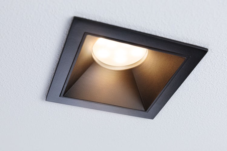 LED Einbauleuchte 3-Step-Dim Cole Coin 3er-Set IP44 eckig 88x88mm Coin 3x6W 3x470lm 230V dimmbar 2700K Schwarz