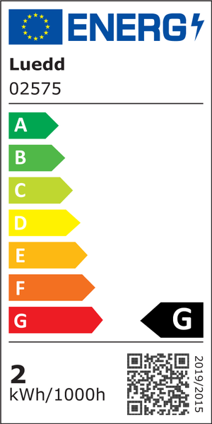 Energielabel für Luedd Leuchte mit der Energieeffizienzklasse G