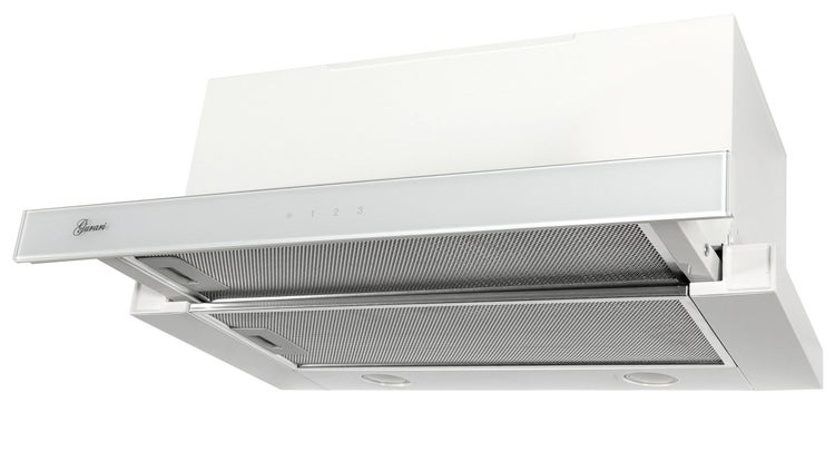 Gurari Dunstabzugshaube als Flachschirmhaube mit Metallfettfiltern zur Küchenbelüftung