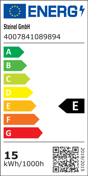 Europäische Union Energielabel Steinel 4007841089894 Energieeffizienzklasse E Energieverbrauch 15 Kilowattstunden pro 1000 Stunden
