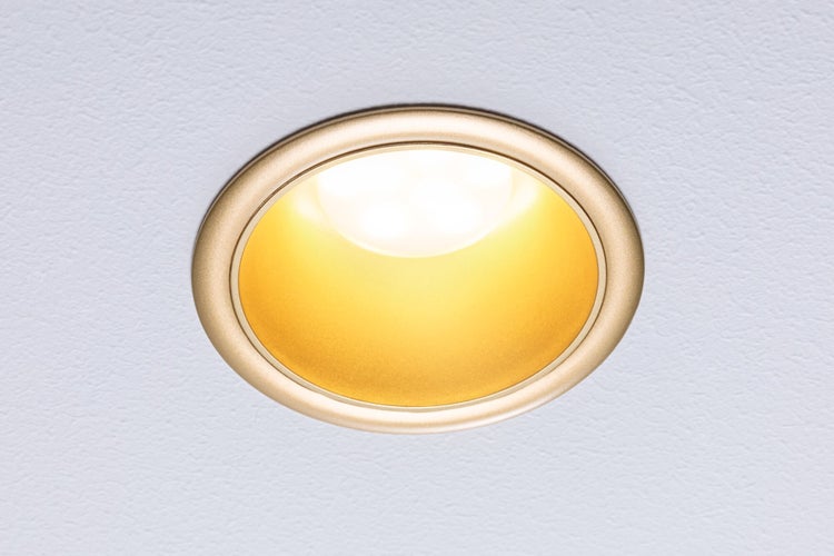 Set LED Einbauleuchte Cole IP44 88mm 2700K 3x6W 3x470lm 230V Gold matt Kunststoff, Alu Zink