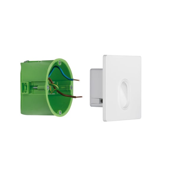 LED Wandeinbauleuchte Wall eckig 78x35mm 1,1W 65lm 230V 2700K Weiß