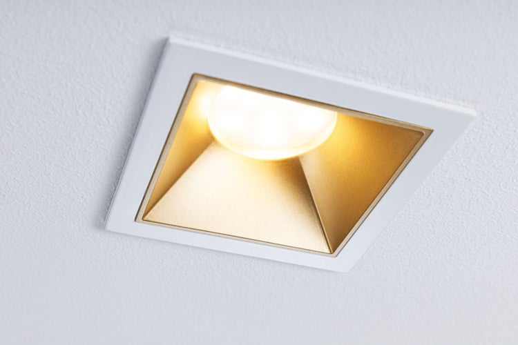LED Einbauleuchte 3-Step-Dim Cole Coin 3er-Set IP44 eckig 88x88mm Coin 3x6W 3x470lm 230V dimmbar 2700K Weiß, Gold matt