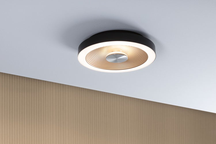 LED Deckenleuchte Volea IP44 3000K 470lm / 1650lm 230V 3,5W / 13W dimmbar Schwarz, Gold